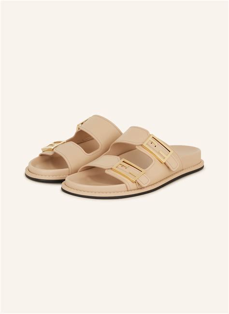 fendi tan slides|Fendi women's slides.